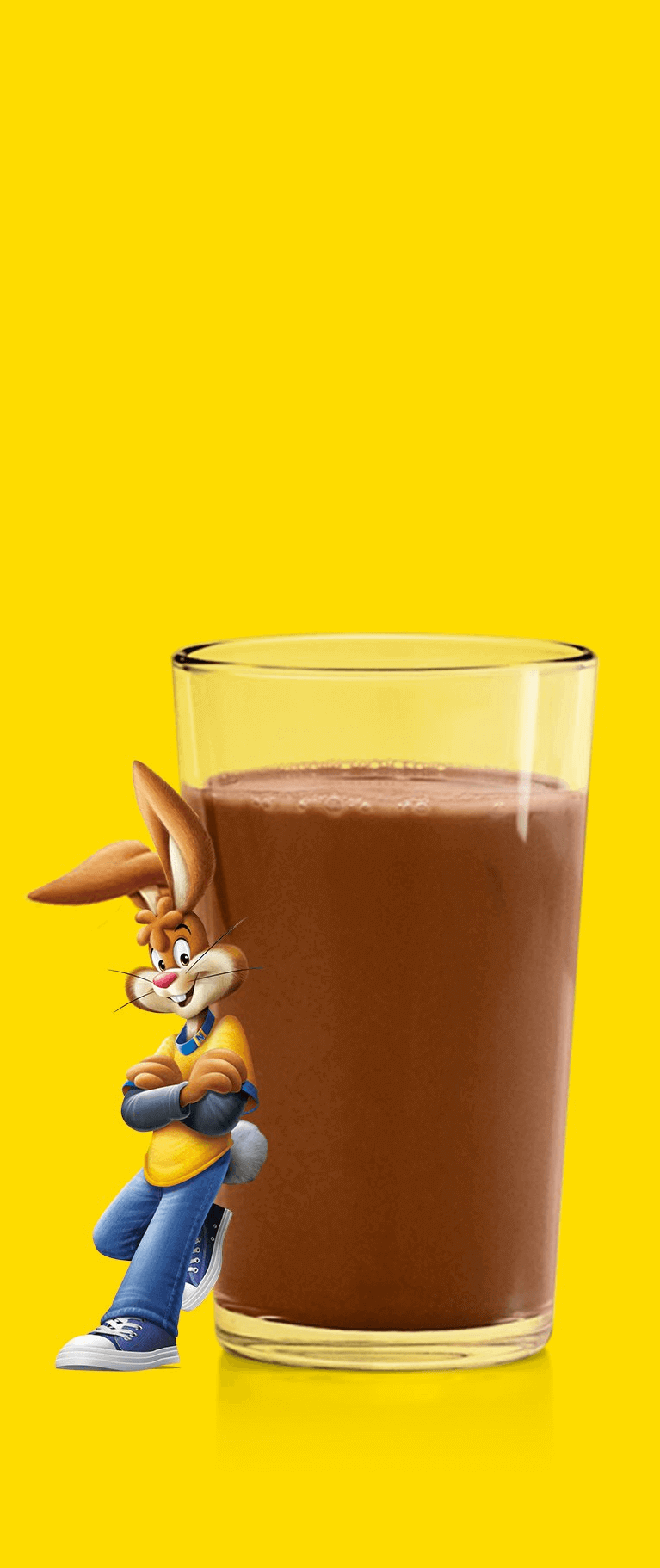 Quicky with a glass of Nesquik Quicky with a glass of Nesquik